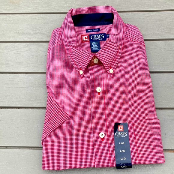 Ralph Lauren Chaps easy care button up Lg dress shirt new with tags.pocket - Picture 1 of 7